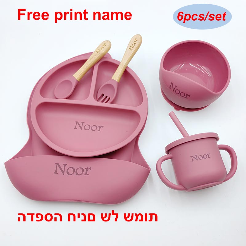 Baby Food Menu - Vaisselle en Silicone pour enfants, ensembles