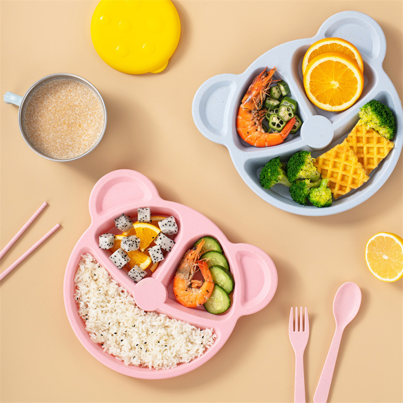 Baby Food Menu - Ensemble de vaisselle en paille de