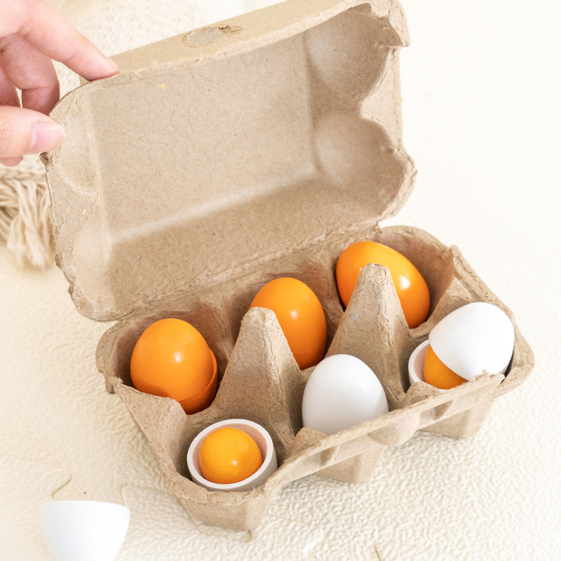 Baby Food Under 1 Year - 6 pièces oeufs en bois jouet